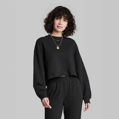 Women's Cropped Sweatshirt - Wild Fable™ 1 Women's Cropped Sweatshirt - Wild Fable™