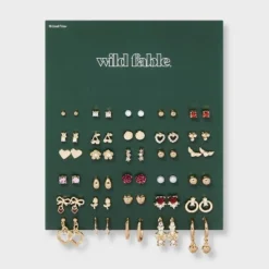 Floral And Heart Earring Set 30pc- Wild Fable™ Red/Gold/Pink