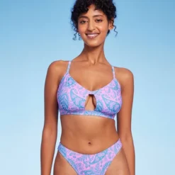 Women's Paisley Print Cut Out Bralette Bikini Top - Wild Fable™ Blue/Pink 12 Women's Paisley Print Cut Out Bralette Bikini Top - Wild Fable™ Blue/Pink -Wild Fable Store GUEST 05a87e1e 09fb 4fd5 a1ca 034e8f4e13b8