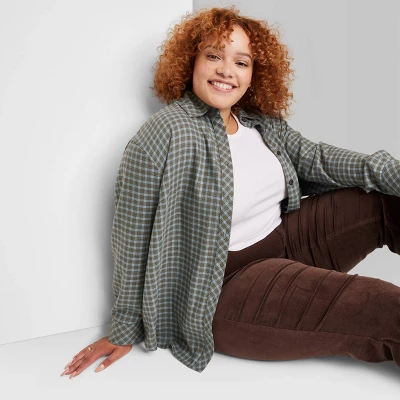 Women's Oversized Button-Down Flannel Shirt - Wild Fable™ Plaid 7 Women's Oversized Button-Down Flannel Shirt - Wild Fable™ Plaid - Image 7