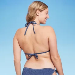 Women's Denim Textured Triangle Bikini Top - Wild Fable™ Denim Blue -Wild Fable Store GUEST 0833e3bd a014 4e81 9759 57de0fb0d3c2