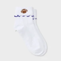 Women's Game Day Embroidered Football Pointelle Bobby Socks With Lettuce Edge Cuff - Wild Fable™ 27 Women's Game Day Embroidered Football Pointelle Bobby Socks With Lettuce Edge Cuff - Wild Fable™ -Wild Fable Store GUEST 0b4765ab d1e8 41fa a350 ca22741aa346