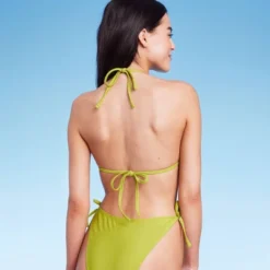 Women's Shell Detail Triangle Bikini Top - Wild Fable™ Green