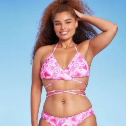 Women's Wrap Bralette Bikini Top - Wild Fable™ Pink Heart Print -Wild Fable Store GUEST 0ffaa5a5 106d 40db 9613 2fa06933c7f7