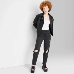 Women's Super-High Rise Tapered Jeans - Wild Fable™ Black Denim -Wild Fable Store GUEST 117aaed7 4379 43e6 a012 53d722ca3795