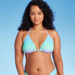 Women's Triangle Bikini Top With Shell Charm - Wild Fable™ -Wild Fable Store GUEST 1181a227 13bd 49b4 9757 c2c4cf76f405