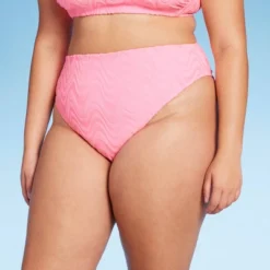 Women's Wavy Terry Textured High Leg Extra Cheeky Bikini Bottom - Wild Fable™ Light Pink -Wild Fable Store GUEST 167c3c44 e86b 46ce 9abf 85b249f39067
