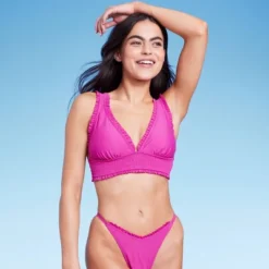 Women's Smocked Detail Longline Bikini Top - Wild Fable™ Purple -Wild Fable Store GUEST 1ab89b57 73c0 4251 bc3d e955a793b9a7