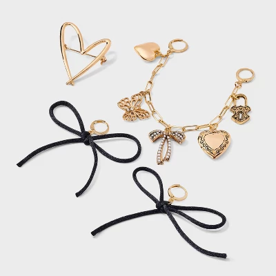 Hearts And Bows Shoe Charm Set - Wild Fable™ Gold 1 Hearts And Bows Shoe Charm Set - Wild Fable™ Gold