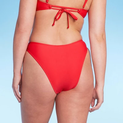 Women's Low-Rise Super Cheeky Extra High Leg Bikini Bottom - Wild Fable™ Red 4 Women's Low-Rise Super Cheeky Extra High Leg Bikini Bottom - Wild Fable™ Red - Image 4