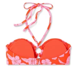 Women's Ring Front Halter Bandeau Bikini Top - Wild Fable™ Orange/Pink Tropical Print -Wild Fable Store GUEST 20f46358 c037 493d bc11 4b83f4e1d15b