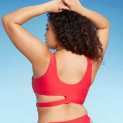 Women's Cut Out Longline Bralette Bikini Top - Wild Fable™ Red -Wild Fable Store GUEST 2240f2e6 623a 4e37 9a09 0eb94839cf1e