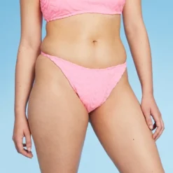 Women's Wavy Terry Textured High Leg Extra Cheeky Bikini Bottom - Wild Fable™ Light Pink -Wild Fable Store GUEST 2ad8a91c e333 497e a5c8 b7eef54ad562