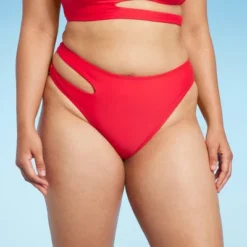 Women's Side Cut Out Mid-Rise High Leg Cheeky Bikini Bottom - Wild Fable™ Red -Wild Fable Store GUEST 2ae1468c c109 4dd1 8e62 b5542fd31abe