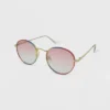Women's Milky Plastic Round Blue Light Filtering Glasses - Wild Fable™ Pink