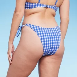 Women's Side-Tie Ultra High Leg Super Cheeky Bikini Bottom - Wild Fable™ Cobalt Blue Gingham Print -Wild Fable Store GUEST 2e2eb894 4f03 45bd 8a07 34951ade2024