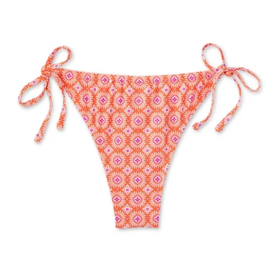 Women's Ultra High Leg Adjustable Coverage Bikini Bottom - Wild Fable™ Orange Tile Print 8 Women's Ultra High Leg Adjustable Coverage Bikini Bottom - Wild Fable™ Orange Tile Print - Image 8