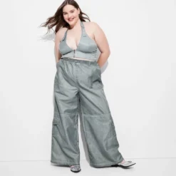 Women's Mid-Rise Wide Leg Cargo Pants - Wild Fable™ Light Teal Blue -Wild Fable Store GUEST 339e4f79 f140 4e9d 861f 12be51d41abd