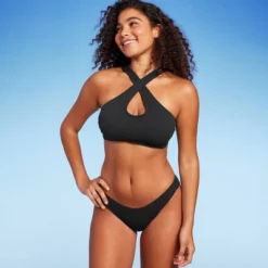 Women's Cross Front Pucker Textured Halter Bikini Top - Wild Fable™ -Wild Fable Store GUEST 3ef4f3f7 12f3 4a58 b1a7 b323df1fceb4