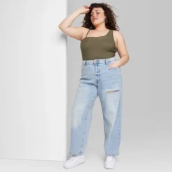 Women's High-Rise 90's Relaxed Slashed Straight Jeans - Wild Fable™ Light Wash -Wild Fable Store GUEST 40412feb cf46 4ffc 8d44 02e1b641df60