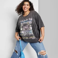 Women's Elbow Sleeve Oversized Graphic T-Shirt - Wild Fable™ -Wild Fable Store GUEST 413c5ea4 8133 4cdc b1f7 5baf2932199f