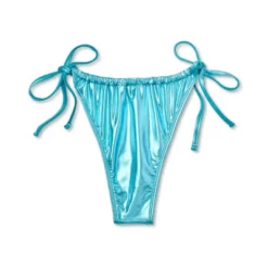 Women's Foil Strappy Extra High Leg Super Cheeky Bikini Bottom - Wild Fable™ Teal Blue -Wild Fable Store GUEST 41d191ad 4c6a 4234 a8ec 7d3e07d8de84