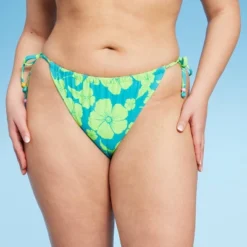 Women's Adjustable Coverage Bikini Bottom - Wild Fable™ Blue/Green Tropical Print -Wild Fable Store GUEST 41f91eb6 748e 45aa bb50 30fcfeffacf9