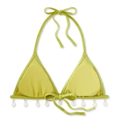 Women's Shell Detail Triangle Bikini Top - Wild Fable™ Green -Wild Fable Store GUEST 45287b5c 63be 44b4 81cd f9c5241c7057