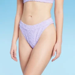 Women's Wavy Terry Textured Mid-Waist Ultra High Leg Cheeky Bikini Bottom - Wild Fable™ Lilac Purple -Wild Fable Store GUEST 4662ba71 55cb 4eb0 87ec 6877d007f114