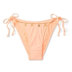 Women's Flower Chain Detail Side-Tie Scoop Cheeky High Leg Bikini Bottom - Wild Fable™ Peach -Wild Fable Store GUEST 478604a4 5671 4eb9 b708 53080202b078