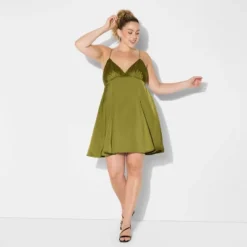 Women's Satin Mini Slip Dress - Wild Fable™ Olive Green -Wild Fable Store GUEST 4a3adec5 b2f3 4217 ae35 ba3577f546de