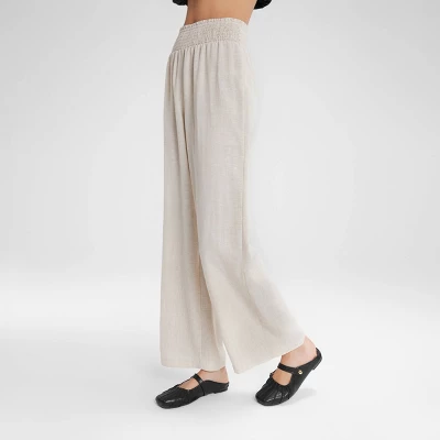 Women's Wide Shirred Waistband Straight Pants - Wild Fable™ 2 Women's Wide Shirred Waistband Straight Pants - Wild Fable™ - Image 2