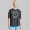 Women's Oversized Eye Graphic T-Shirt - Wild Fable™ Black