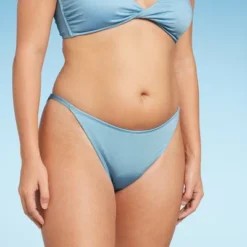 Women's Low-Rise Cheeky High Leg Bikini Bottom - Wild Fable™ Blue Lurex -Wild Fable Store GUEST 4ce2f7b0 be16 4e80 8b94 391e641fc5ef