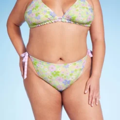 Women's Reversible Side-Tie Extra High Leg Cheeky Bikini Bottom - Wild Fable™ Green Floral Print/Purple Gingham Print 7 Women's Reversible Side-Tie Extra High Leg Cheeky Bikini Bottom - Wild Fable™ Green Floral Print/Purple Gingham Print -Wild Fable Store GUEST 53223c69 479d 4c2f 9035 7c1cd38e2b40