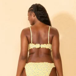 Women's Ruffle Edge Shirred Bralette Bikini Top - Wild Fable™ Yellow/Blue Floral -Wild Fable Store GUEST 54ba991d c773 430b aaf3 b8f8a17875d5