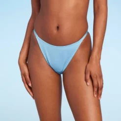 Women's Low-Rise Cheeky High Leg Bikini Bottom - Wild Fable™ Blue Lurex -Wild Fable Store GUEST 57063fe1 3af3 4899 8615 c666b30ada9a