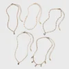 Mixed Charms And Tassel Choker Necklace Set 5pc - Wild Fable™ Gold