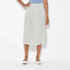 Women's Maxi Dropwaist Button-Front Skirt - Wild Fable™ Off-White