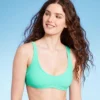 Women's Pucker Textured Bralette Bikini Top - Wild Fable™ Sea Green