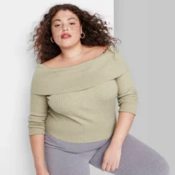 Women's Fitted Off The Shoulder Sweater Top - Wild Fable™ -Wild Fable Store GUEST 6620f07f aa1c 4441 991c c94509ff7647