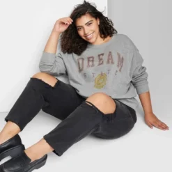 Women's Oversized Dream State Graphic Sweatshirt - Wild Fable™ Heather Gray -Wild Fable Store GUEST 683aab3c 93ec 4664 91a6 f00d2c715ff1