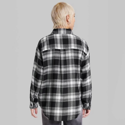 Women's Oversized Button-Down Flannel Shirt - Wild Fable™ Plaid 2 Women's Oversized Button-Down Flannel Shirt - Wild Fable™ Plaid - Image 2