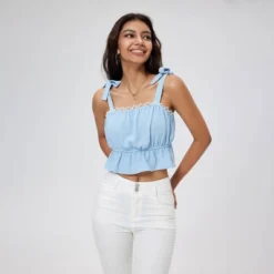 Women's Lace Trim Cropped Cami Top - Wild Fable™ Light Blue -Wild Fable Store GUEST 6b7f7166 3b96 4dcf b0a4 81c941c45c93