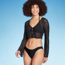 Women's Tie-Front Cropped Mesh Cover Up Cardigan - Wild Fable™ -Wild Fable Store GUEST 6e5cc400 6743 47cf a47f 97dd26fcf7a7