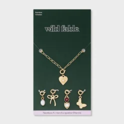 Build Your Own Heart And Butterfly Charm Necklace - Wild Fable™ Gold