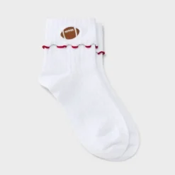 Women's Game Day Embroidered Football Pointelle Bobby Socks With Lettuce Edge Cuff - Wild Fable™ 28 Women's Game Day Embroidered Football Pointelle Bobby Socks With Lettuce Edge Cuff - Wild Fable™ -Wild Fable Store GUEST 7154ecbf 4962 42d1 91e7 8f565a8b2132