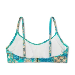 Women's Scoop Front Bralette Bikini Top - Wild Fable™ Blue Patchwork Print -Wild Fable Store GUEST 757ef835 f2ee 4b6a 991e 60c0c3e96ff4