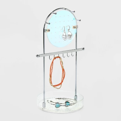 Textured Acrylic Jewelry Organizer - Wild Fable™ Iridescent: Metal & Acrylic Stand, 10" Height, 6" Width, 0.5 Lbs 1 Textured Acrylic Jewelry Organizer - Wild Fable™ Iridescent: Metal & Acrylic Stand, 10" Height, 6" Width, 0.5 Lbs