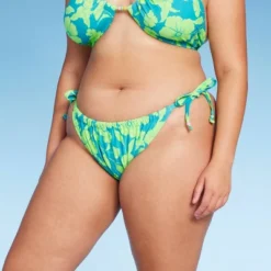 Women's Adjustable Coverage Bikini Bottom - Wild Fable™ Blue/Green Tropical Print -Wild Fable Store GUEST 808a435c 0d3d 45cd 9338 bcdb9fb42a32